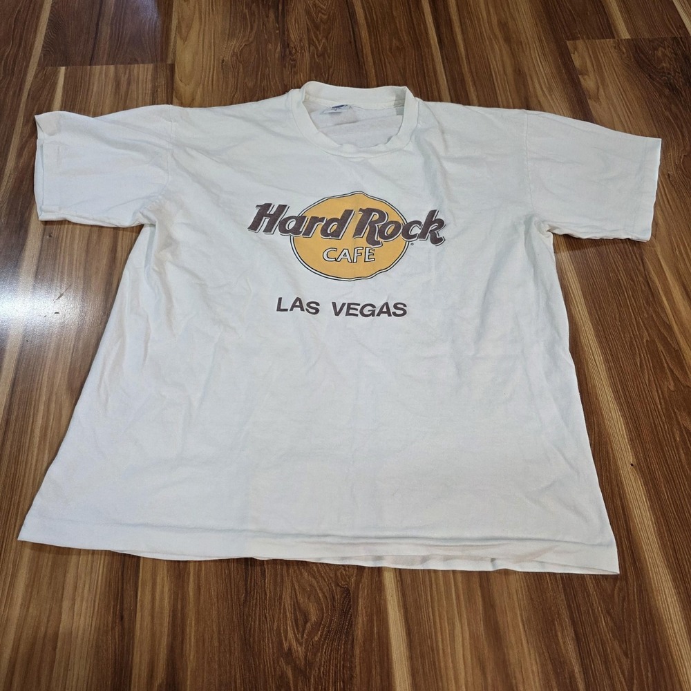 Hard Rock Cafe Las Vegas Shirt‎ Mens Large White Made USA Music Graphic Tee